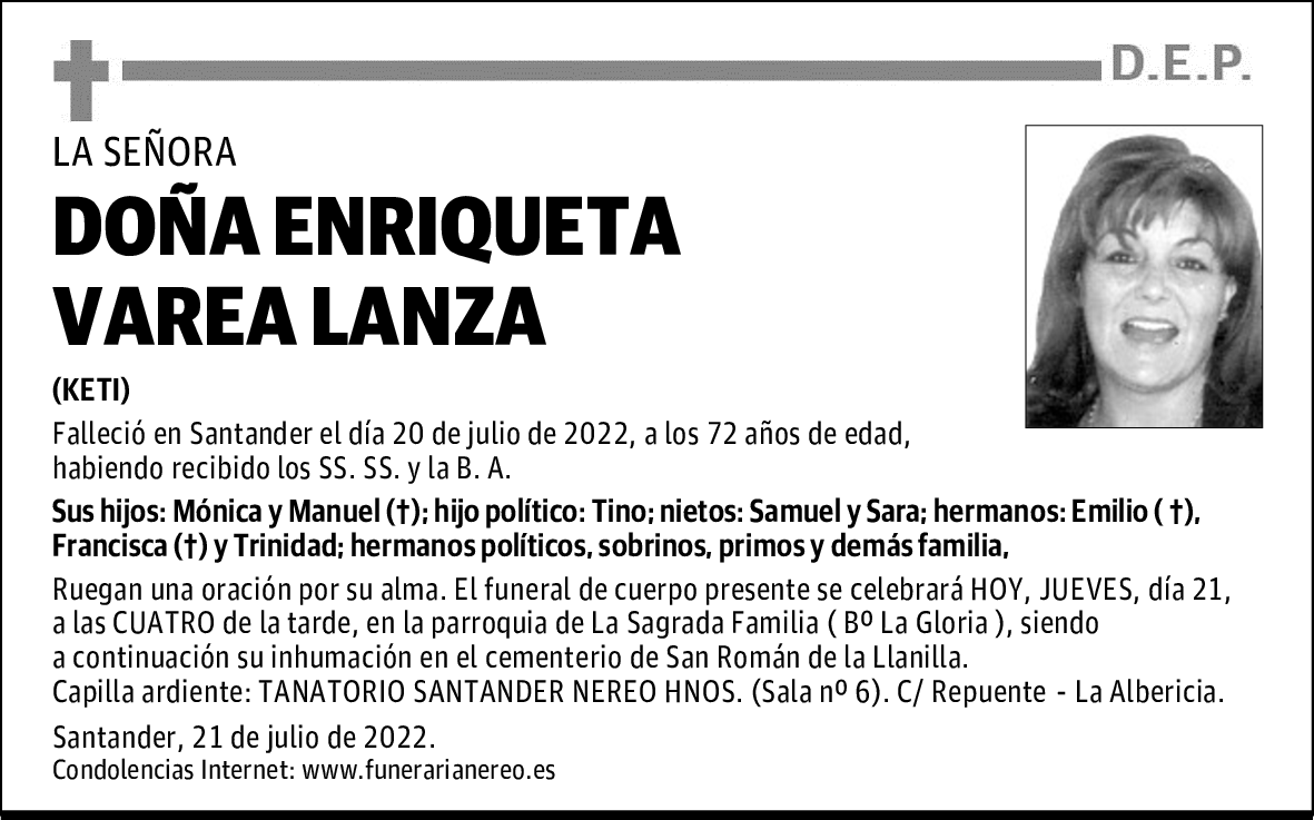 DOÑA ENRIQUETA VAREA LANZA