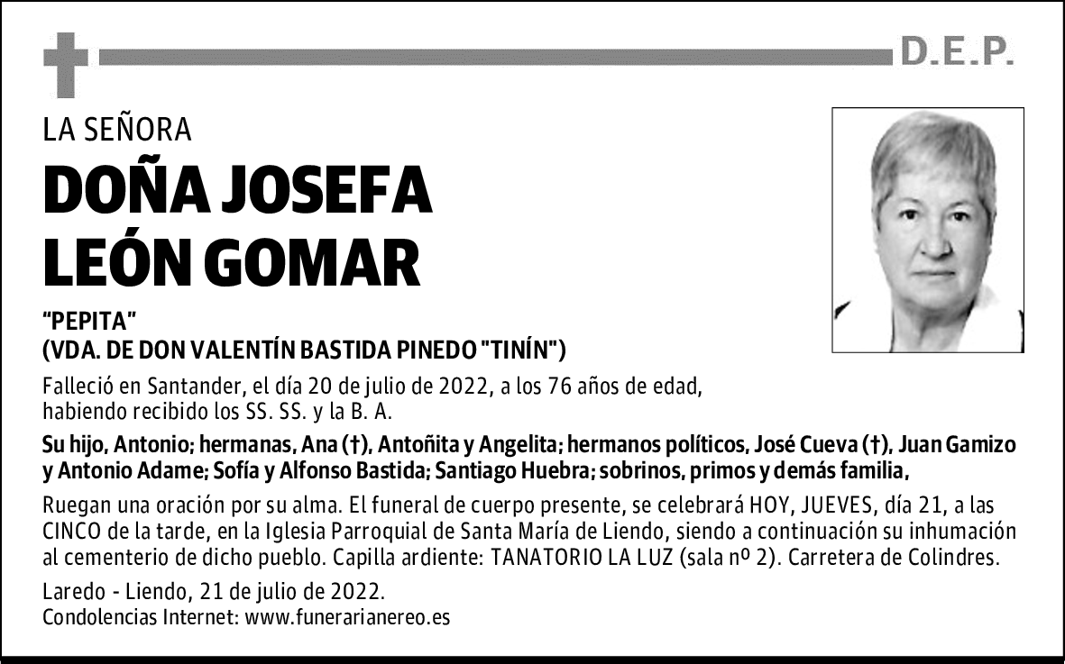 DOÑA JOSEFA LEÓN GOMAR