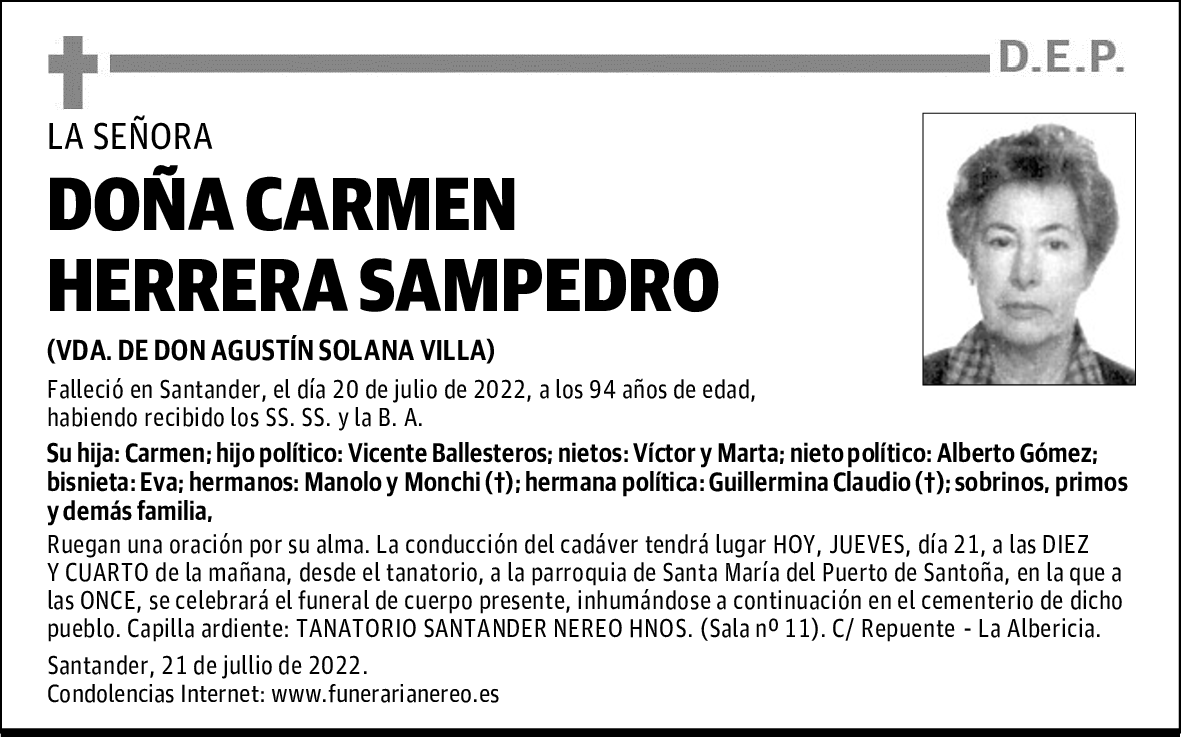 DOÑA CARMEN HERRERA SAMPEDRO