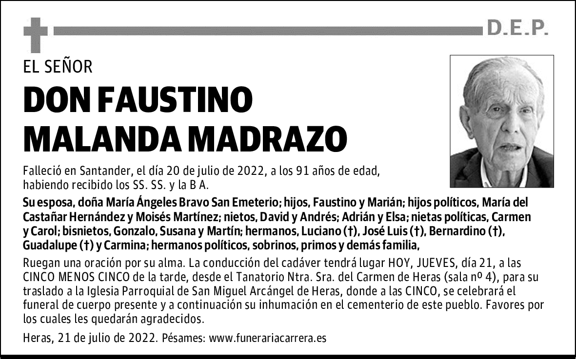 DON FAUSTINO MALANDA MADRAZO
