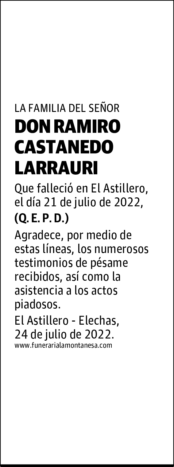 DON RAMIRO CASTANEDO LARRAURI