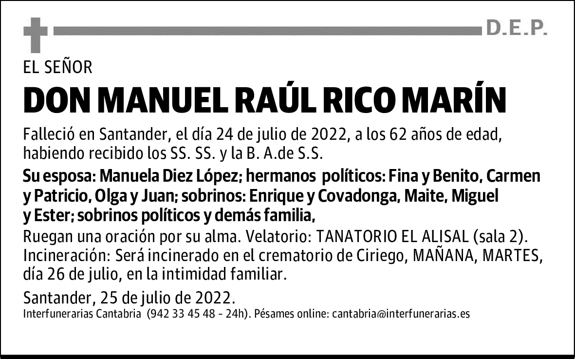 D.MANUEL RAÚL RICO MARÍN