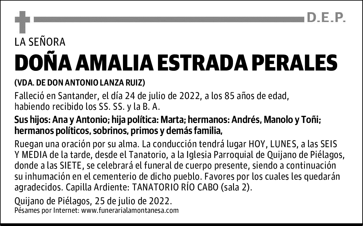 DOÑA AMALIA ESTRADA PERALES