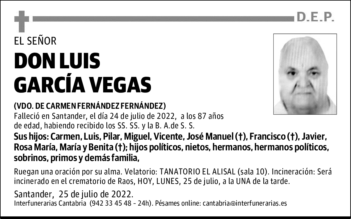 D. LUIS GARCÍA VEGAS