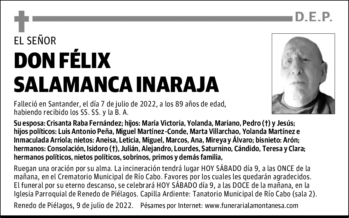 DON FÉLIX SALAMANCA INARAJA