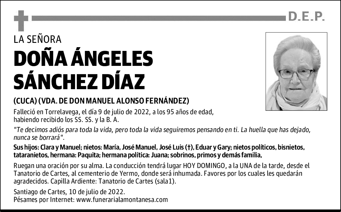 DOÑA ÁNGELES SÁNCHEZ DÍAZ