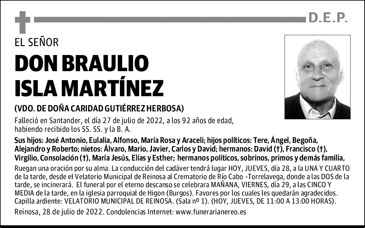 DON BRAULIO ISLA MARTÍNEZ