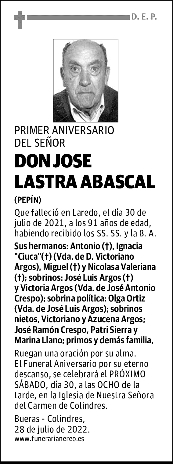 DON JOSE LASTRA ABASCAL