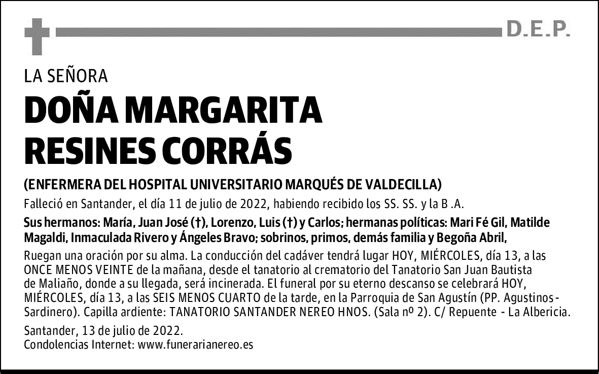 DOÑA MARGARITA RESINES CORRÁS