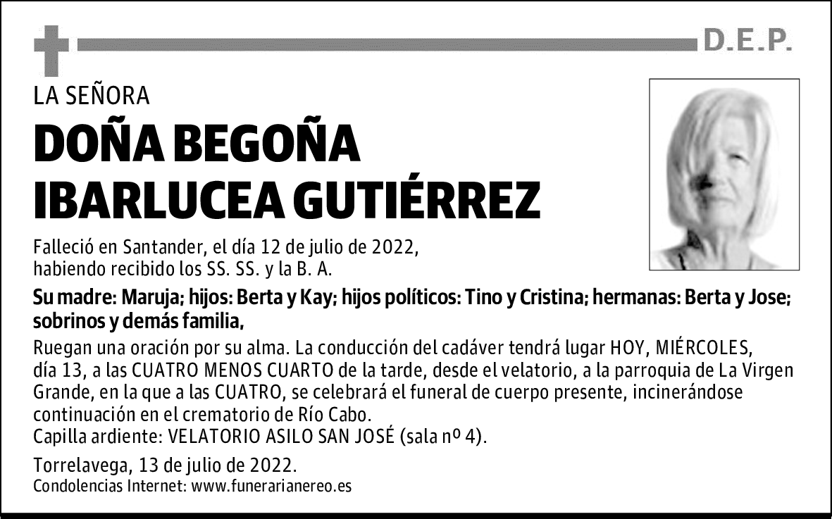 DOÑA BEGOÑA IBARLUCEA GUTÉRREZ