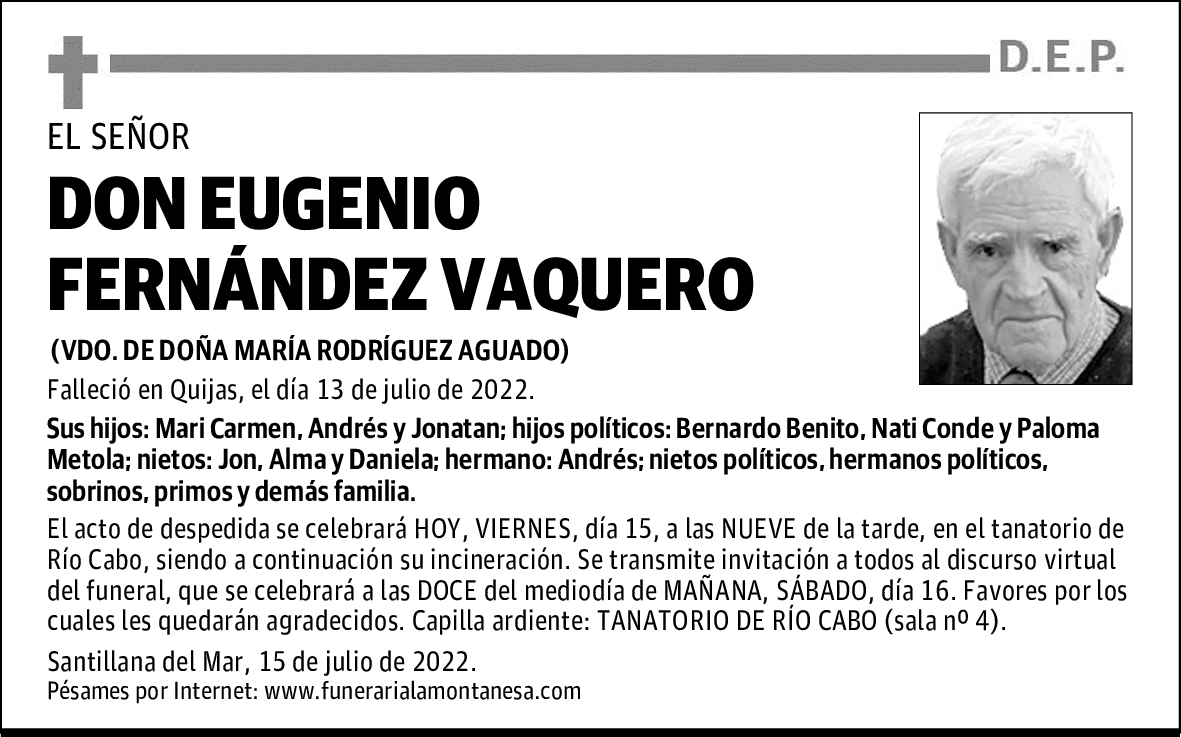 DON EUGENIO FERNÁNDEZ VAQUERO