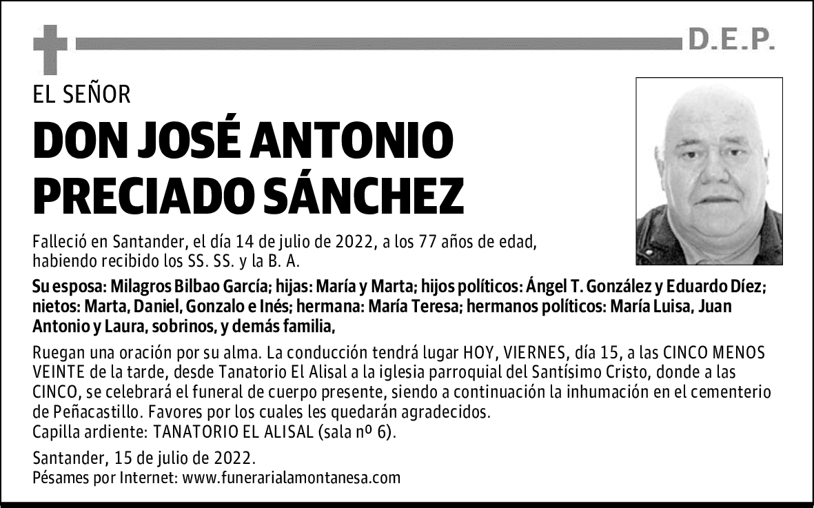 DON JOSÉ ANTONIO PRECIADO SÁNCHEZ