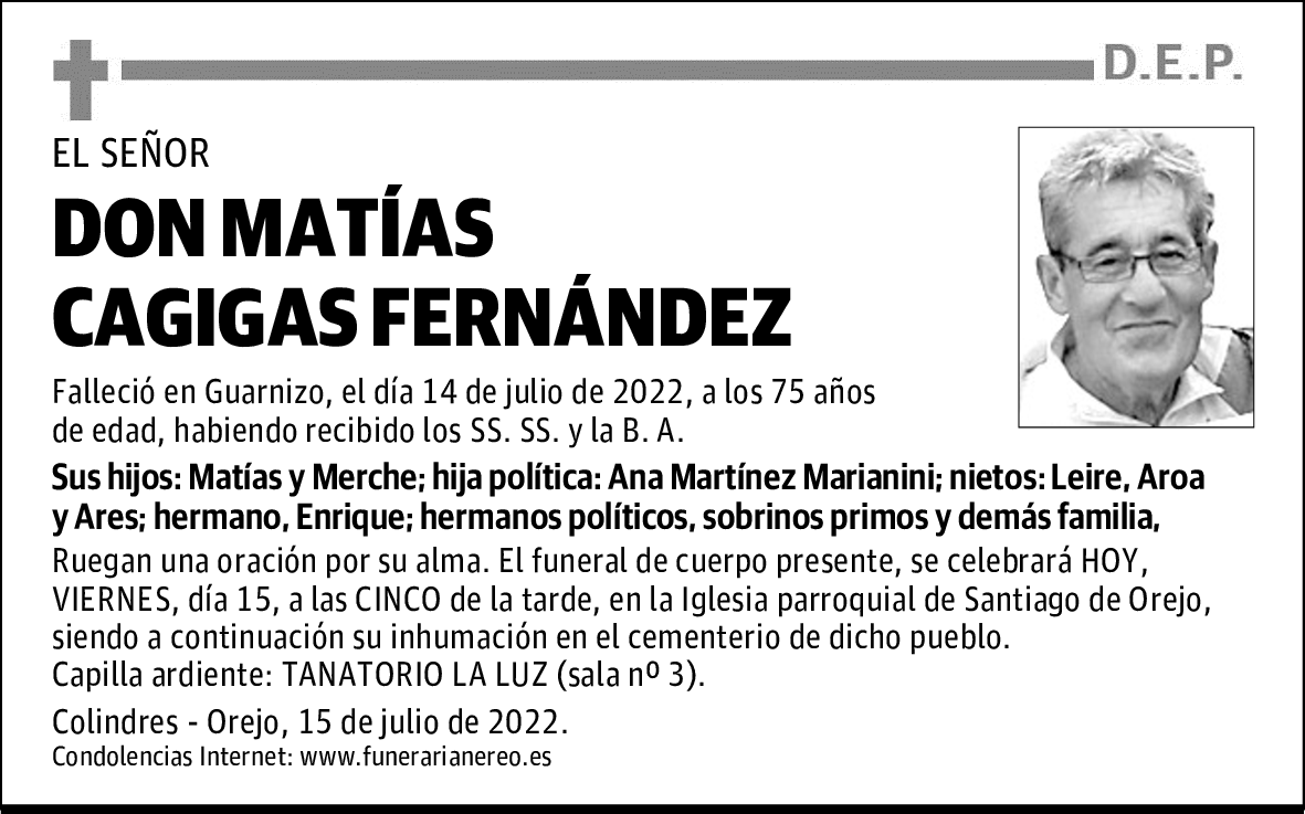 DON MATÍAS CAGIGAS FERNÁNDEZ