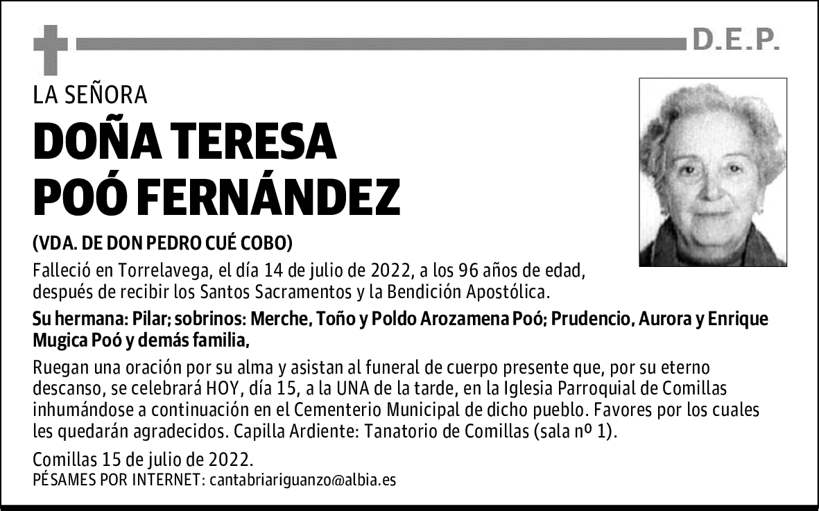 DOÑA TERESA POÓ FERNÁNDEZ