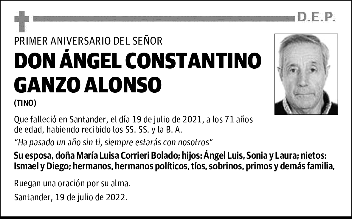 D. ÁNGEL CONSTANTINO GANZO ALONSO