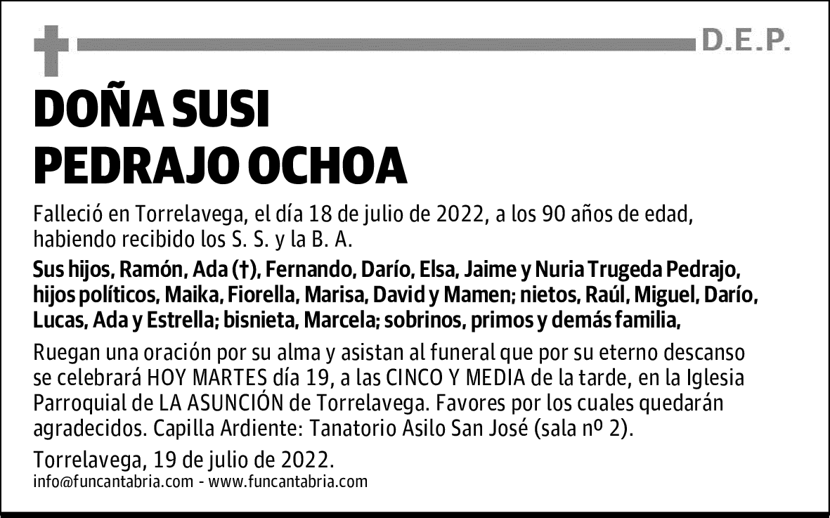 DOÑA SUSI PEDRAJO OCHOA