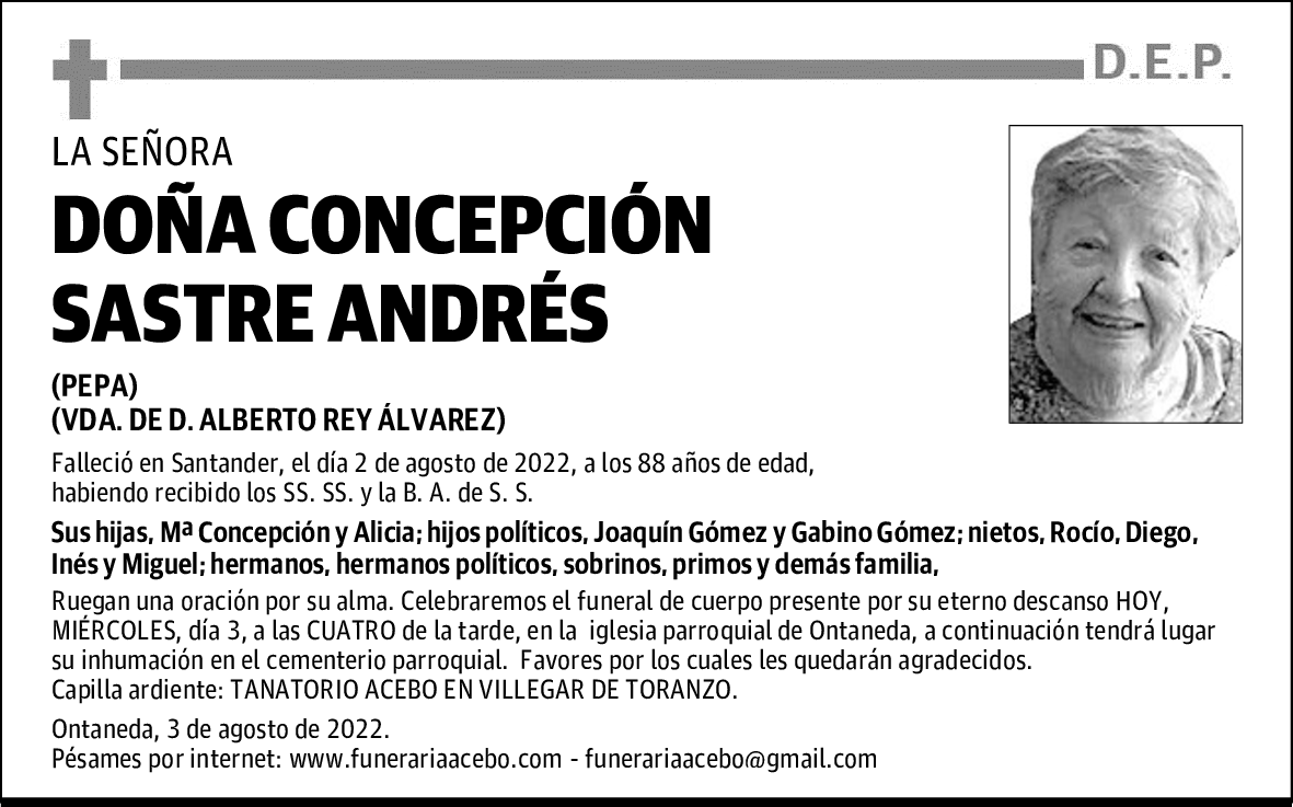 DOÑA CONCEPCIÓN SASTRE ANDRÉS