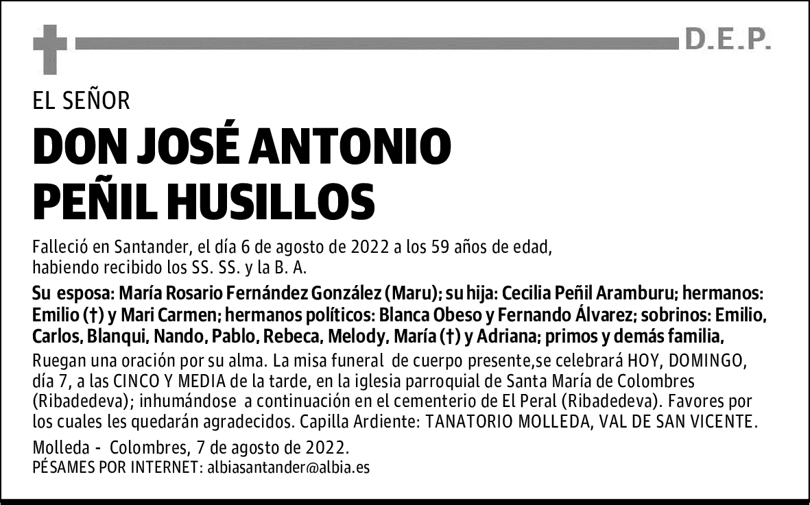 DON JOSÉ ANTONIO PEÑIL HUSILLOS