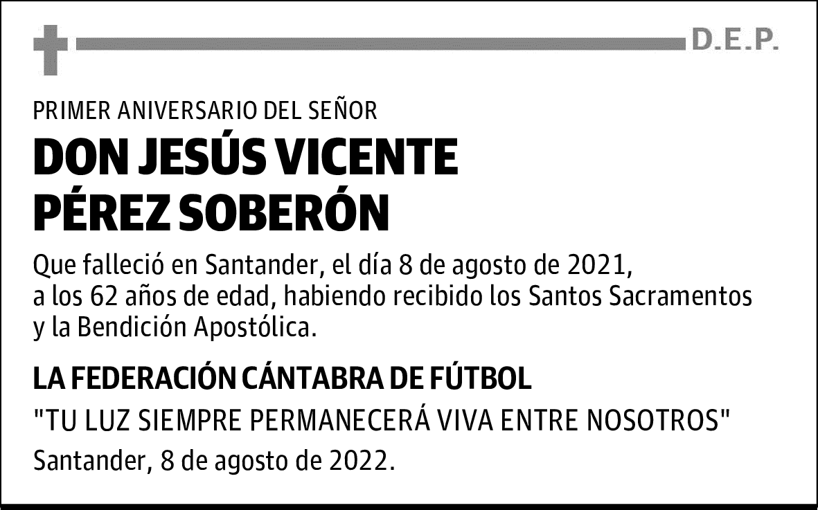 DON JESÚS VICENTE PÉREZ SOBERÓN