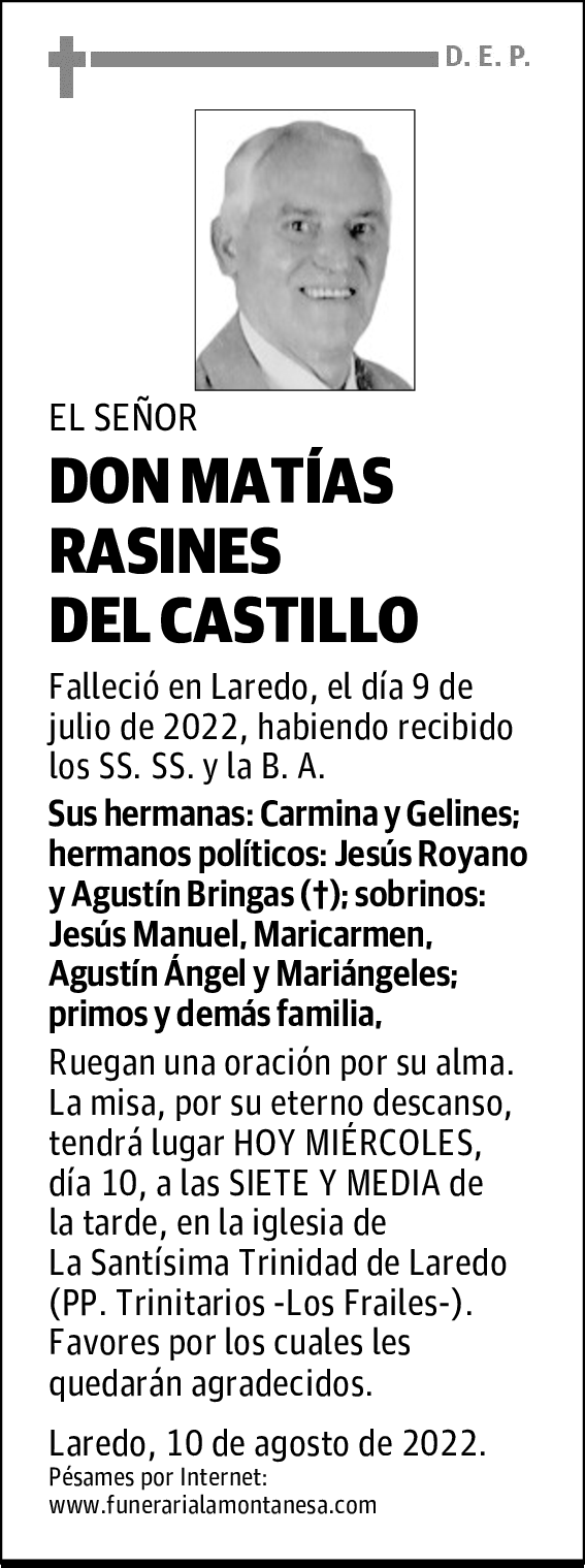 DON MATÍAS RASINES DEL CASTILLO