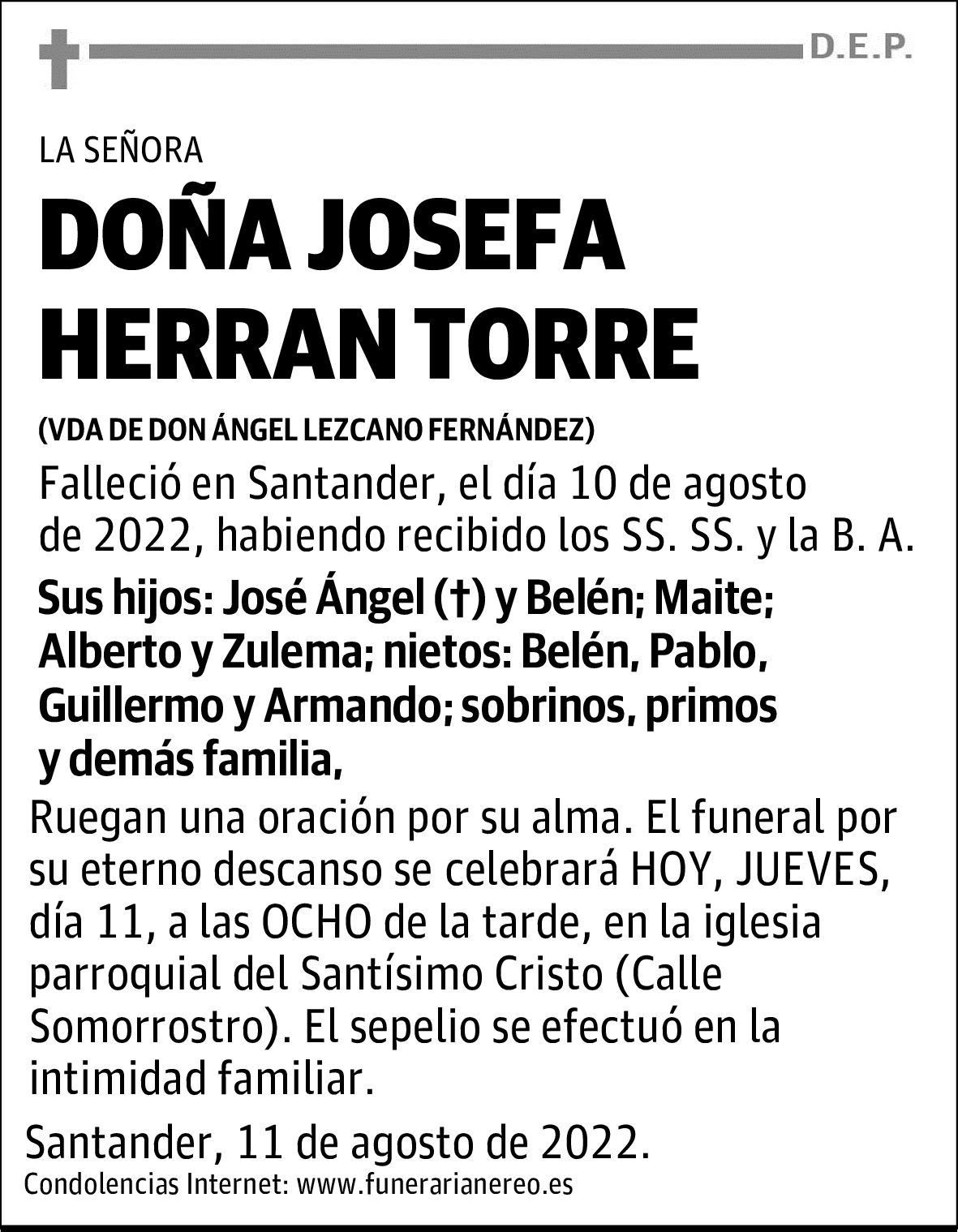 DOÑA JOSEFA HERRAN TORRE