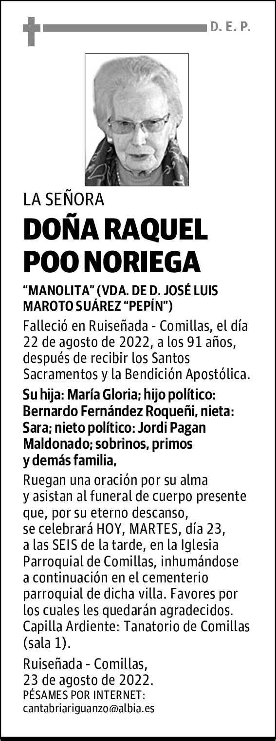 DOÑA RAQUEL POO NORIEGA
