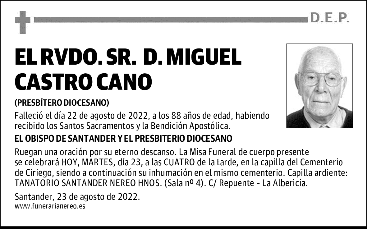 RVDO. SR.  D. MIGUEL CASTRO CANO