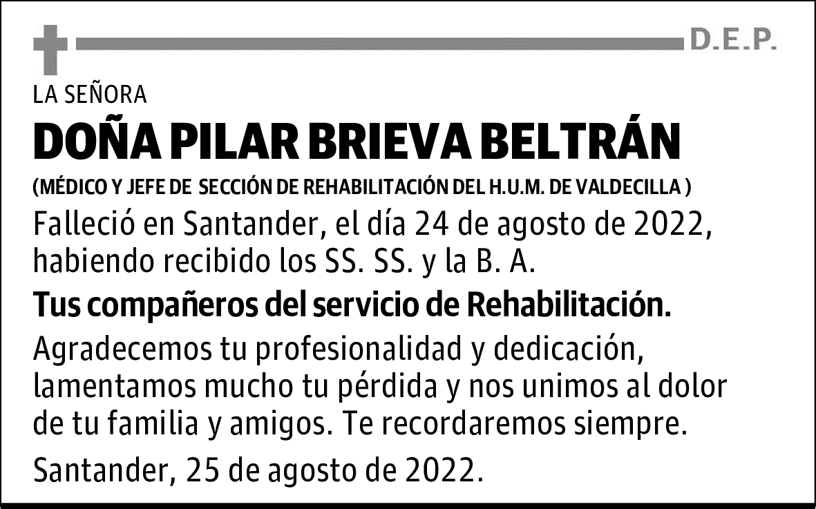 DOÑA PILAR BRIEVA BELTRÁN