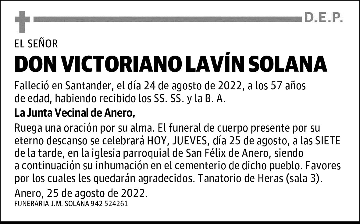 DON VICTORIANO LAVÍN SOLANA