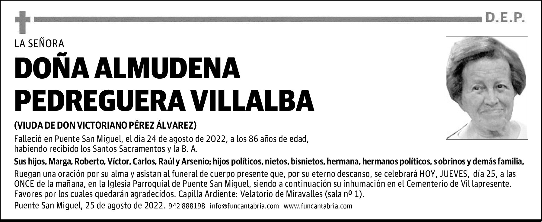 DOÑA ALMUDENA PEDREGUERA VILLALBA