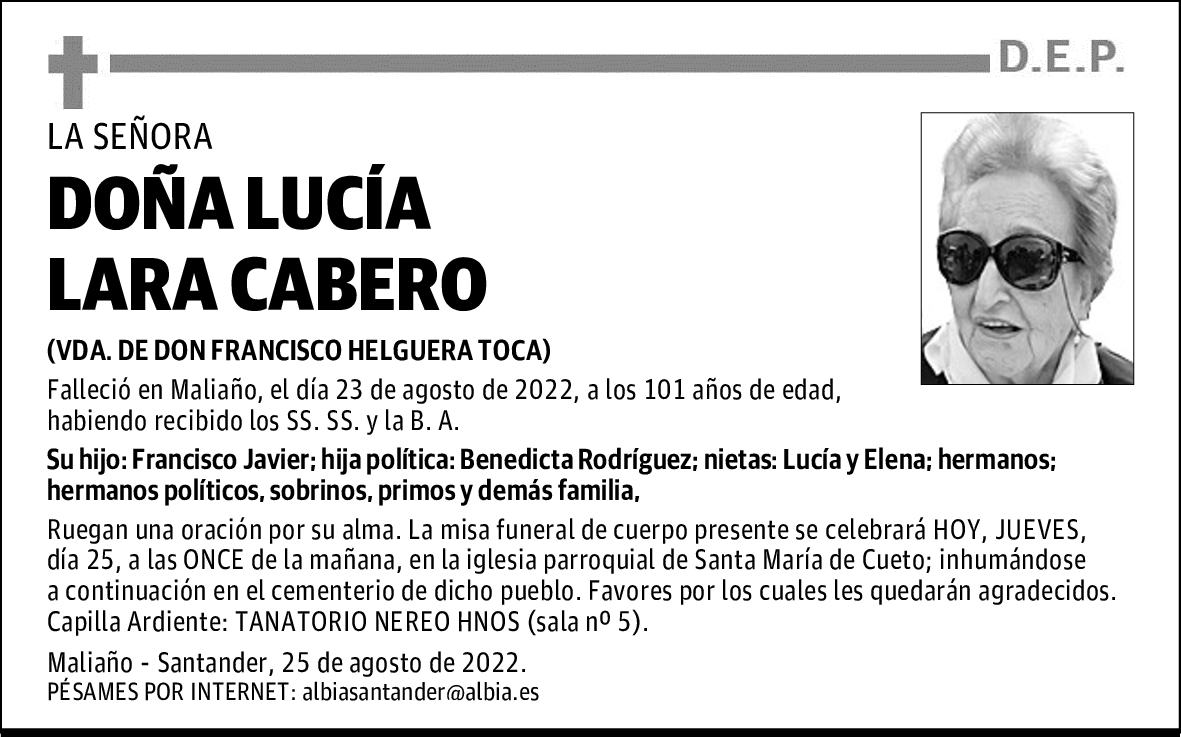 DOÑA LUCÍA LARA CABERO