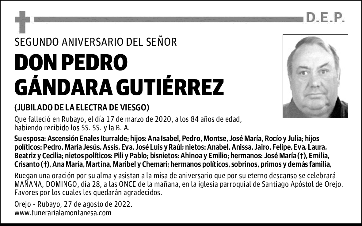 DON PEDRO GÁNDARA GUTIÉRREZ