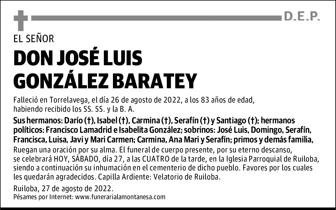 DON JOSÉ LUIS GONZÁLEZ BARATEY