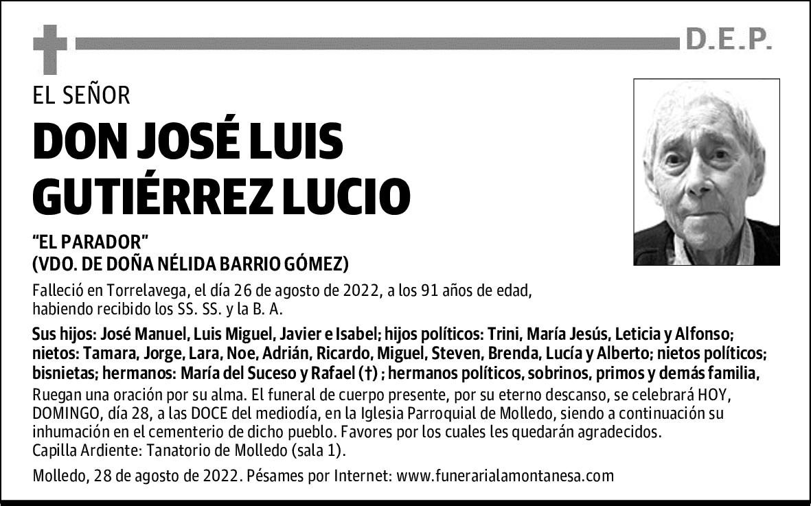 DON JOSÉ LUIS GUTIÉRREZ LUCIO