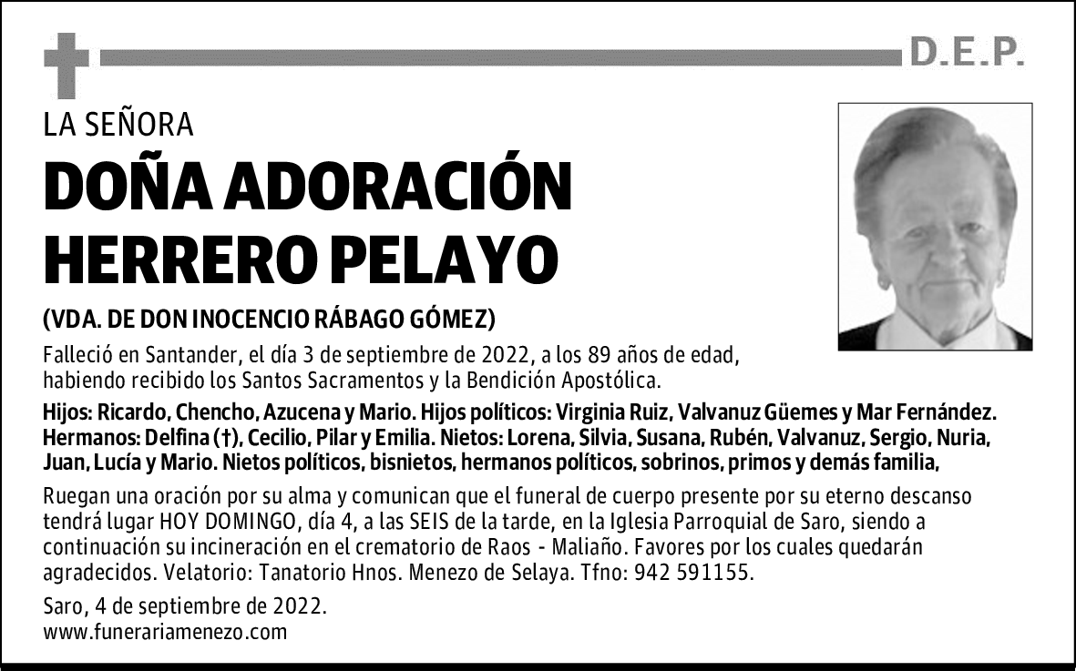 DOÑA ADORACIÓN HERRERO PELAYO