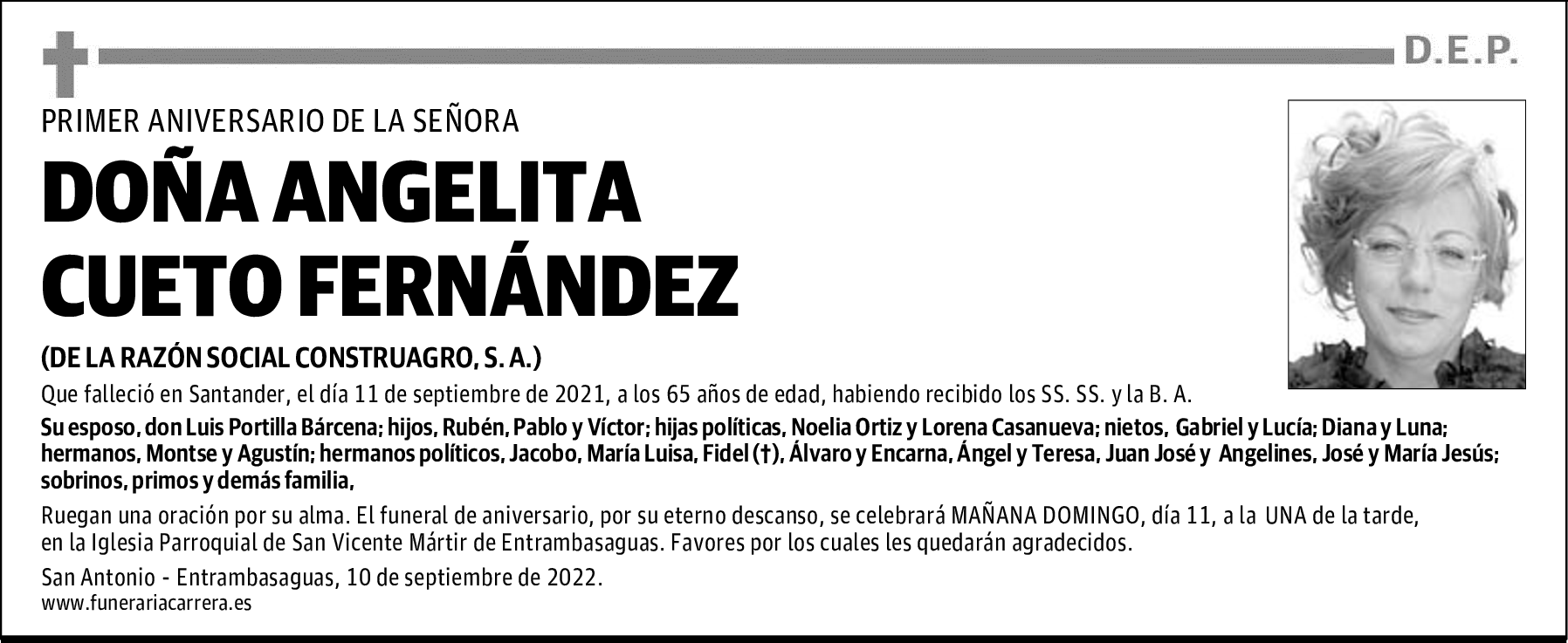 DOÑA ANGELITA CUETO FERNÁNDEZ