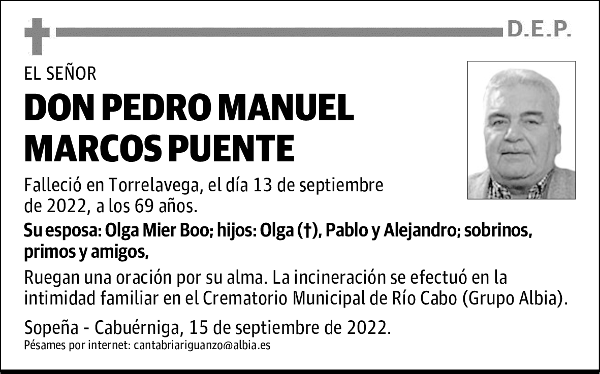 DON PEDRO MANUEL MARCOS PUENTE
