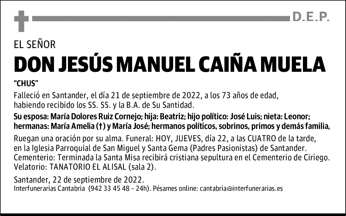 DONJESÚS MANUEL CAIÑA MUELA