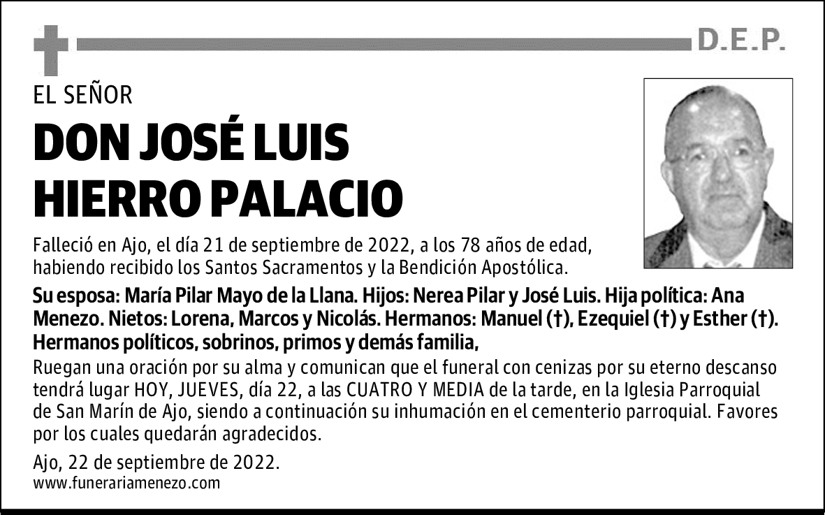 DON JOSÉ LUIS HIERRO PALACIO