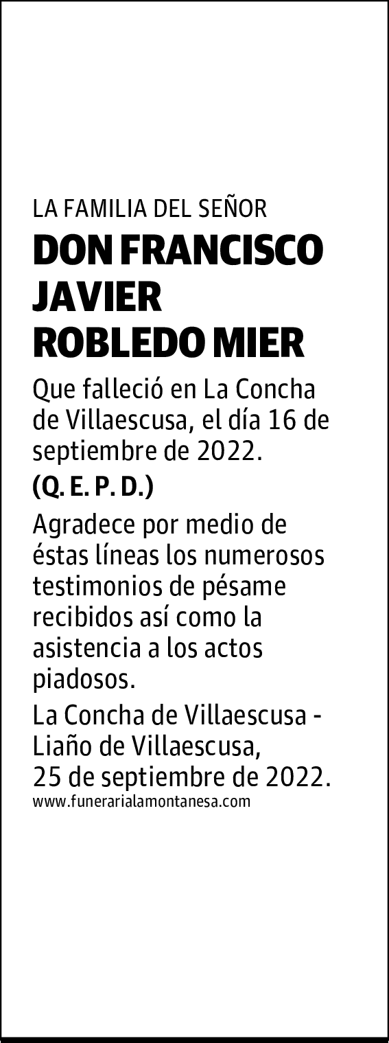 DON FRANCISCO JAVIER ROBLEDO MIER