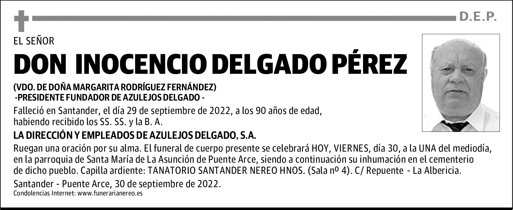 DON INOCENCIO DELGADO PÉREZ