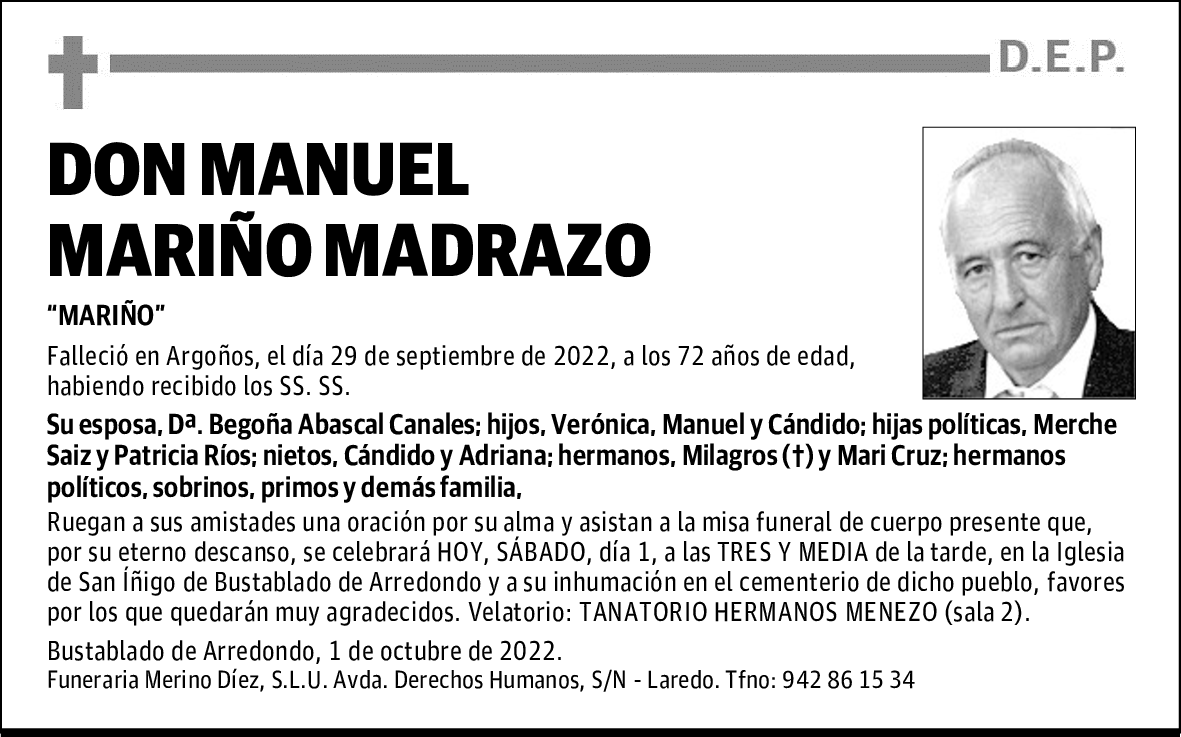 DON MANUEL MARIÑO MADRAZO