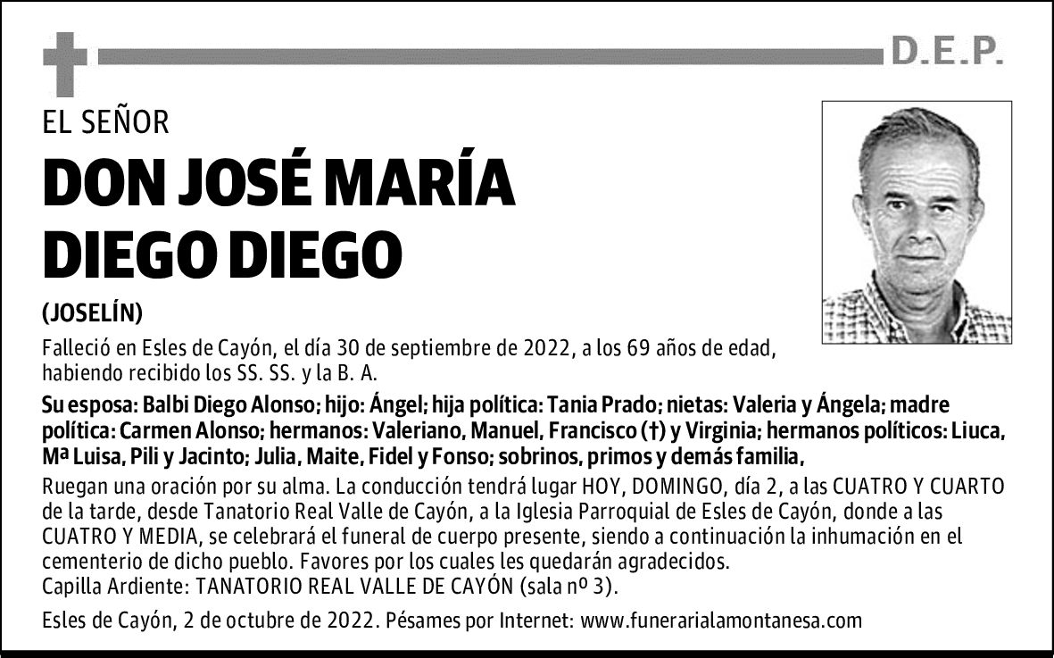 DON JOSÉ MARÍA DIEGO DIEGO