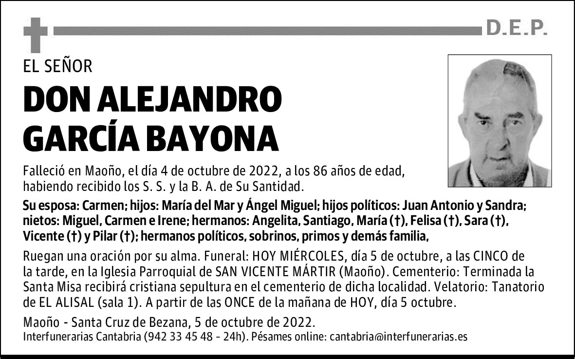 DON ALEJANDRO GARCÍA BAYONA