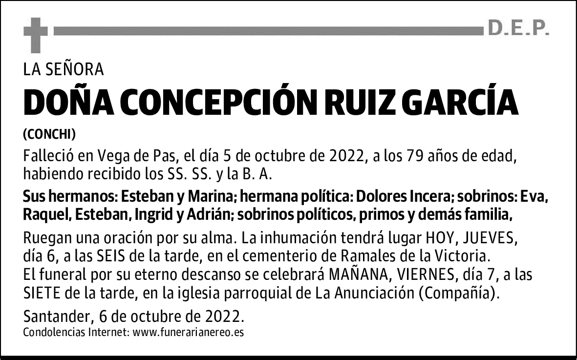 DOÑA CONCEPCIÓN RUIZ GARCIA