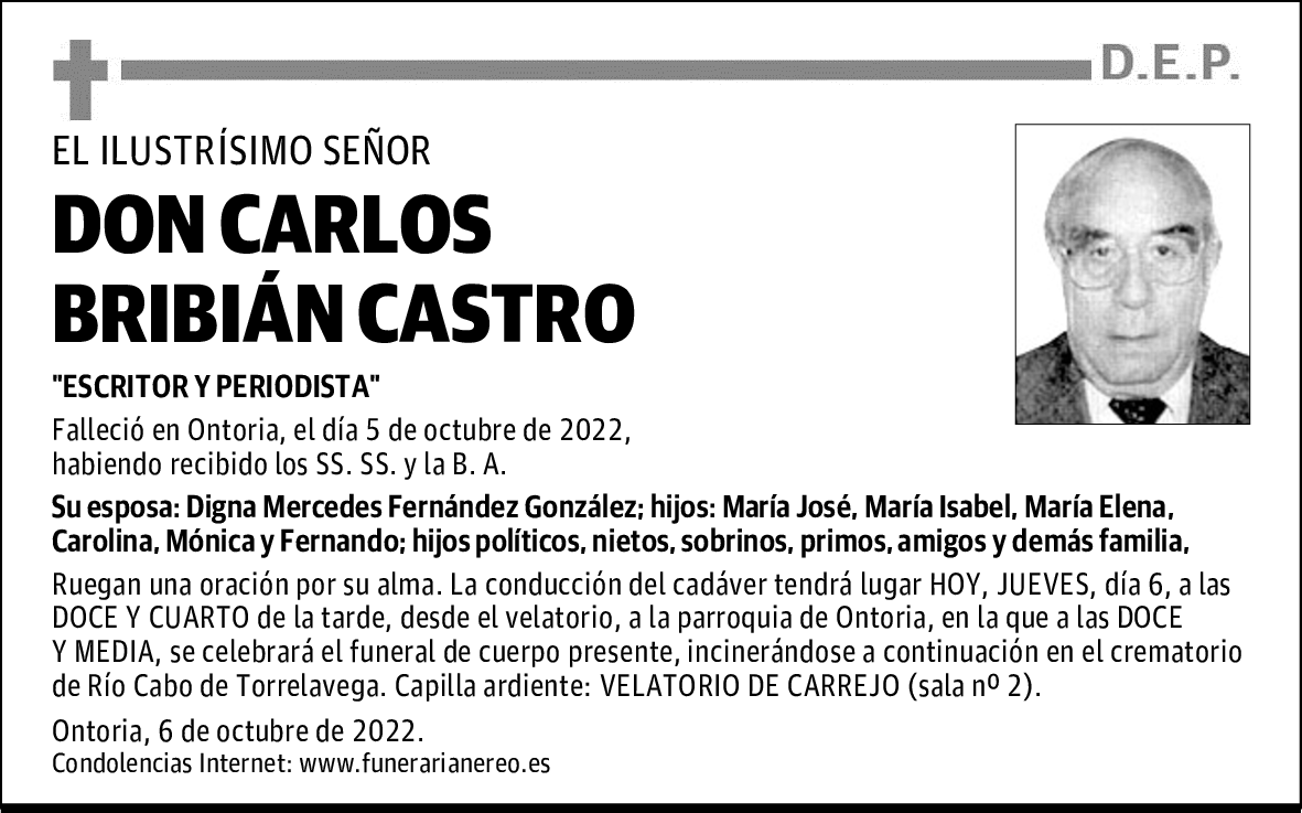 DON CARLOS BRIBIÁN CASTRO