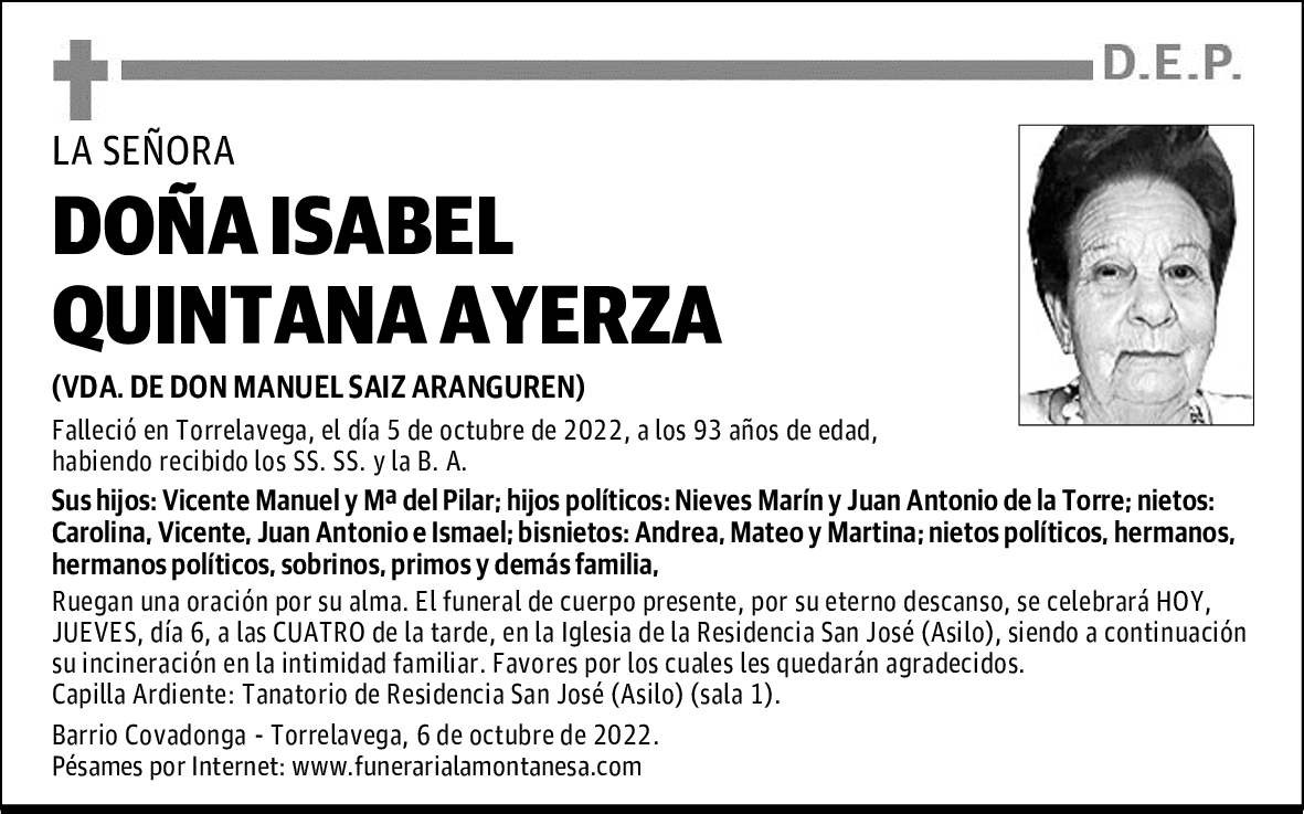 DOÑA ISABEL QUINTANA AYERZA