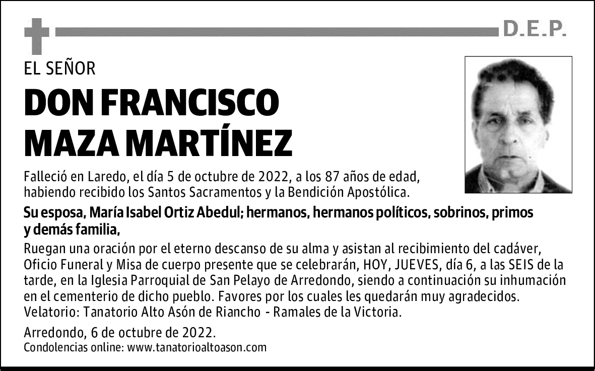 DON FRANCISCO MAZA MARTÍNEZ