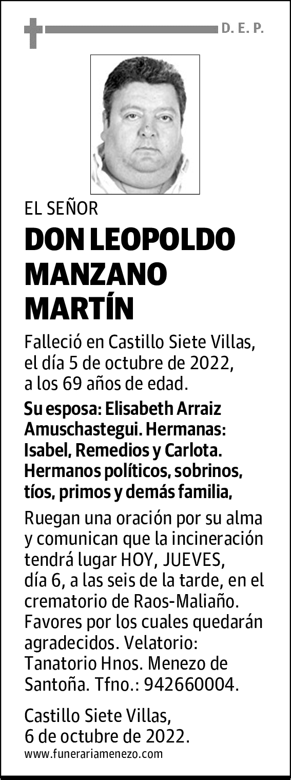 DON LEOPOLDO MANZANO MARTÍN