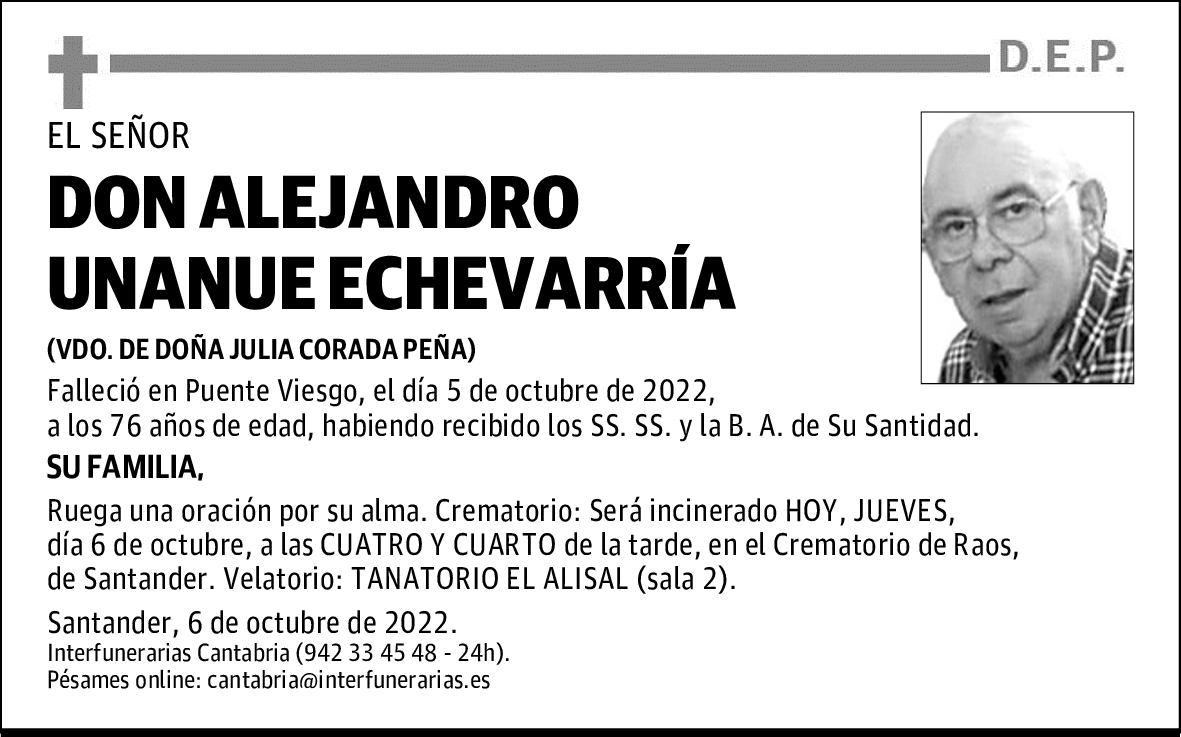 DON ALEJANDRO UNANUE ECHEVARRÍA